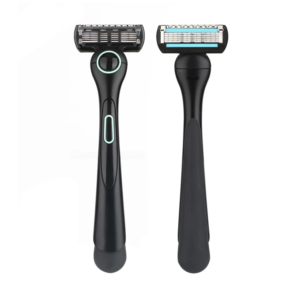 Rasoir pour homme à cinq lames élastiques, doubles bandes hydratantes, lame de coupe lisse, manche magnétique