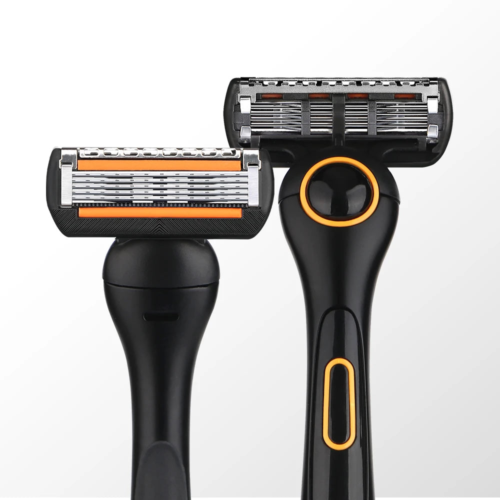 Rasoir pour homme à cinq lames élastiques, doubles bandes hydratantes, lame de coupe lisse, manche magnétique