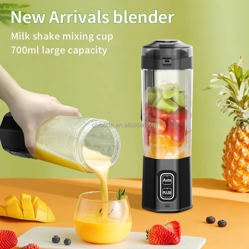 Mixeur à milkshakes 700 ml, grande capacité, USB, portable, pour extérieur, bureau, maison, camping-car, voiture