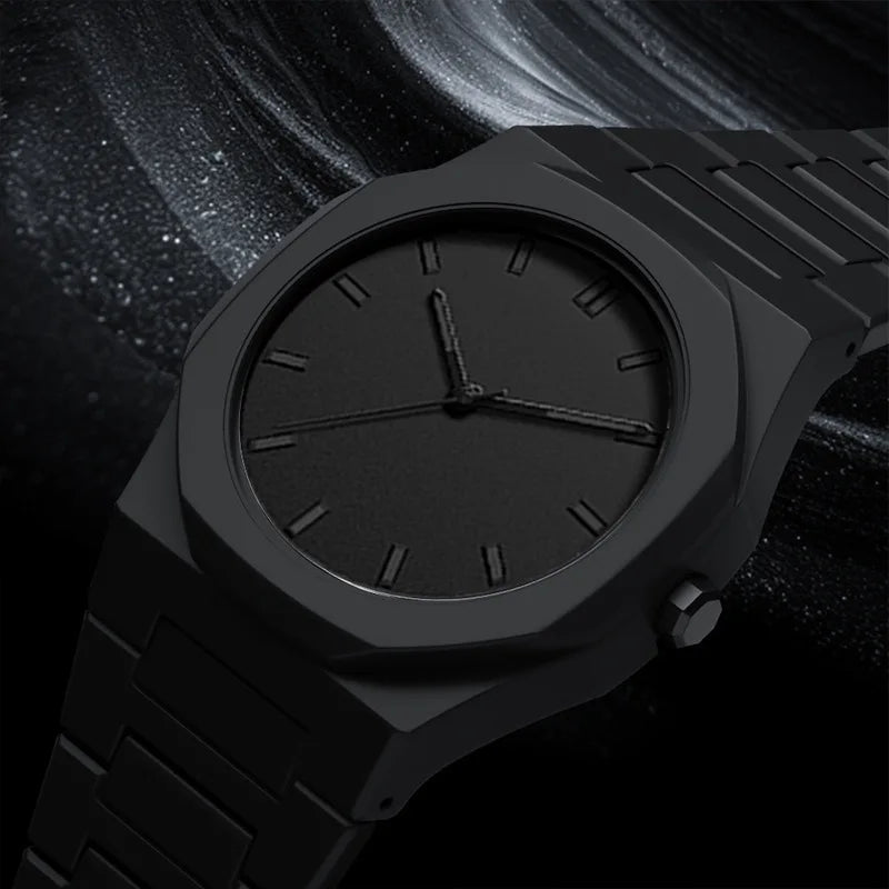 Montre à quartz minimaliste pour homme, décontractée, légère, bracelet en plastique, étanche, sport, affaires, horloge créative