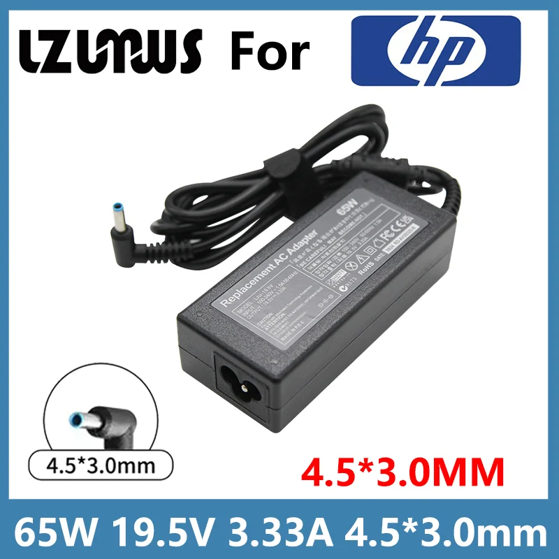 Chargeur adaptateur secteur 65 W 19,5 V 3,33 A pour HP Pavilion x360 15, Zbook 15 14u 15u G3 G4 G5, Blue Tip 15-f111dx 15-f211wm