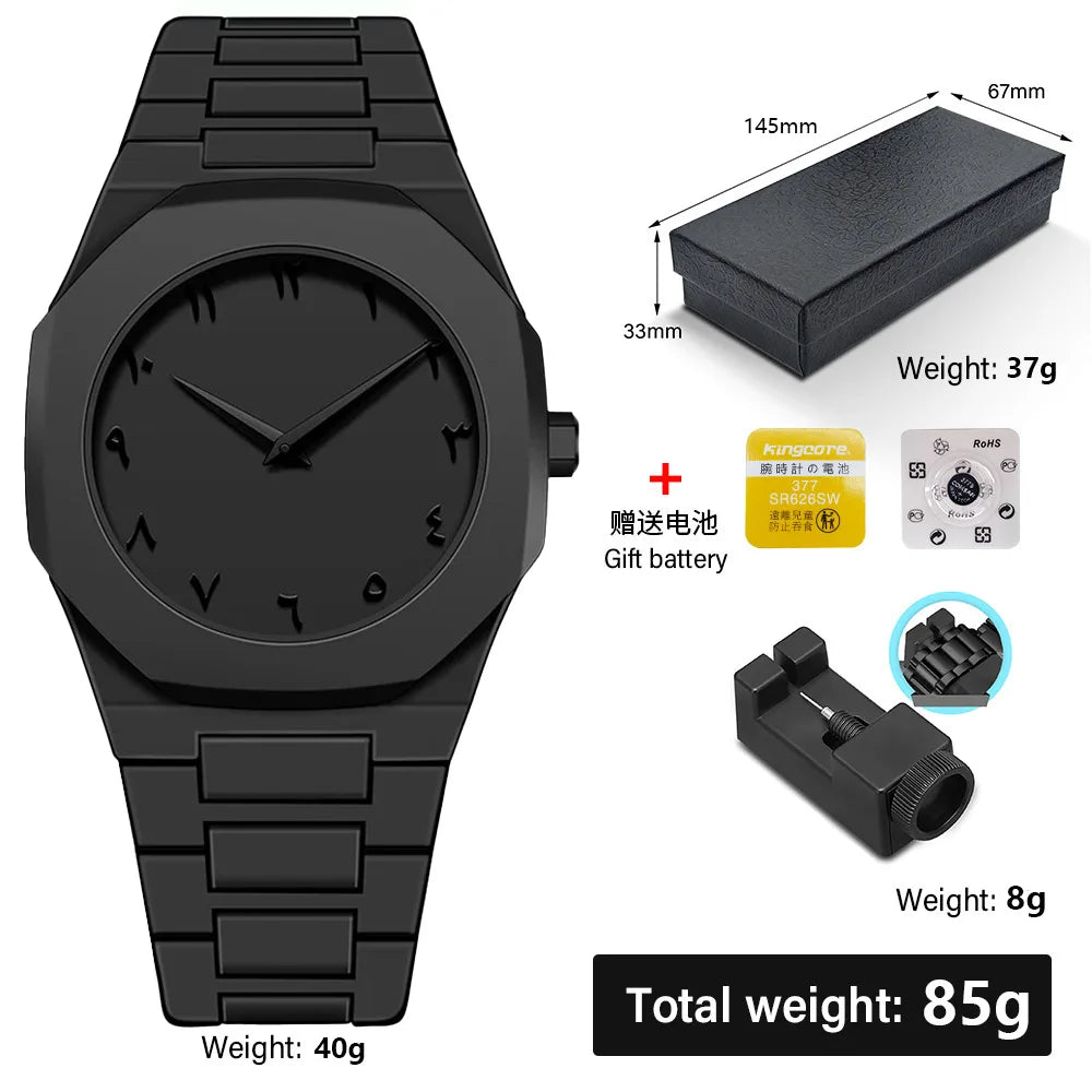Montre à quartz minimaliste pour homme, décontractée, légère, bracelet en plastique, étanche, sport, affaires, horloge créative