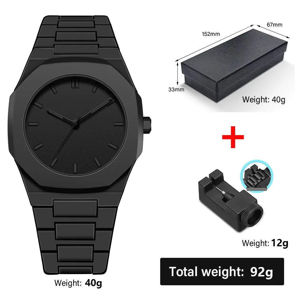 Montre à quartz minimaliste pour homme, décontractée, légère, bracelet en plastique, étanche, sport, affaires, horloge créative