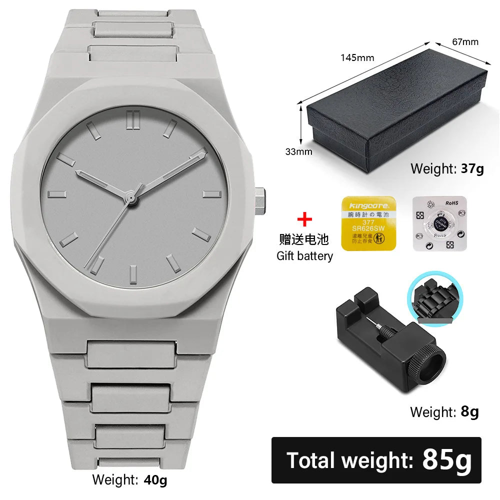 Montre à quartz minimaliste pour homme, décontractée, légère, bracelet en plastique, étanche, sport, affaires, horloge créative