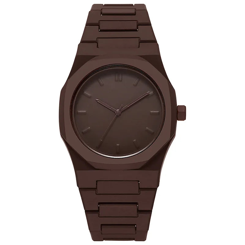 Montre à quartz minimaliste pour homme, décontractée, légère, bracelet en plastique, étanche, sport, affaires, horloge créative