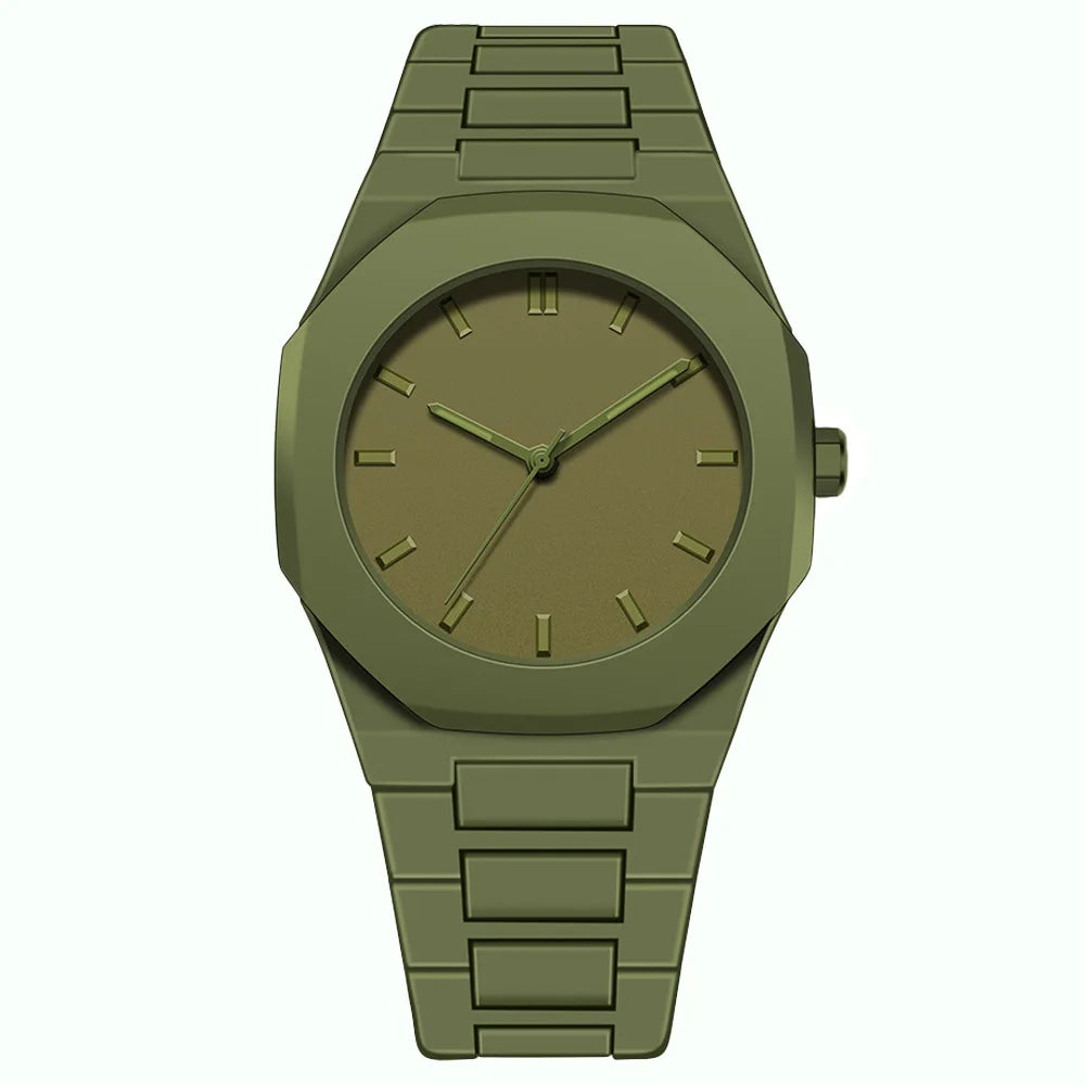 Montre à quartz minimaliste pour homme, décontractée, légère, bracelet en plastique, étanche, sport, affaires, horloge créative