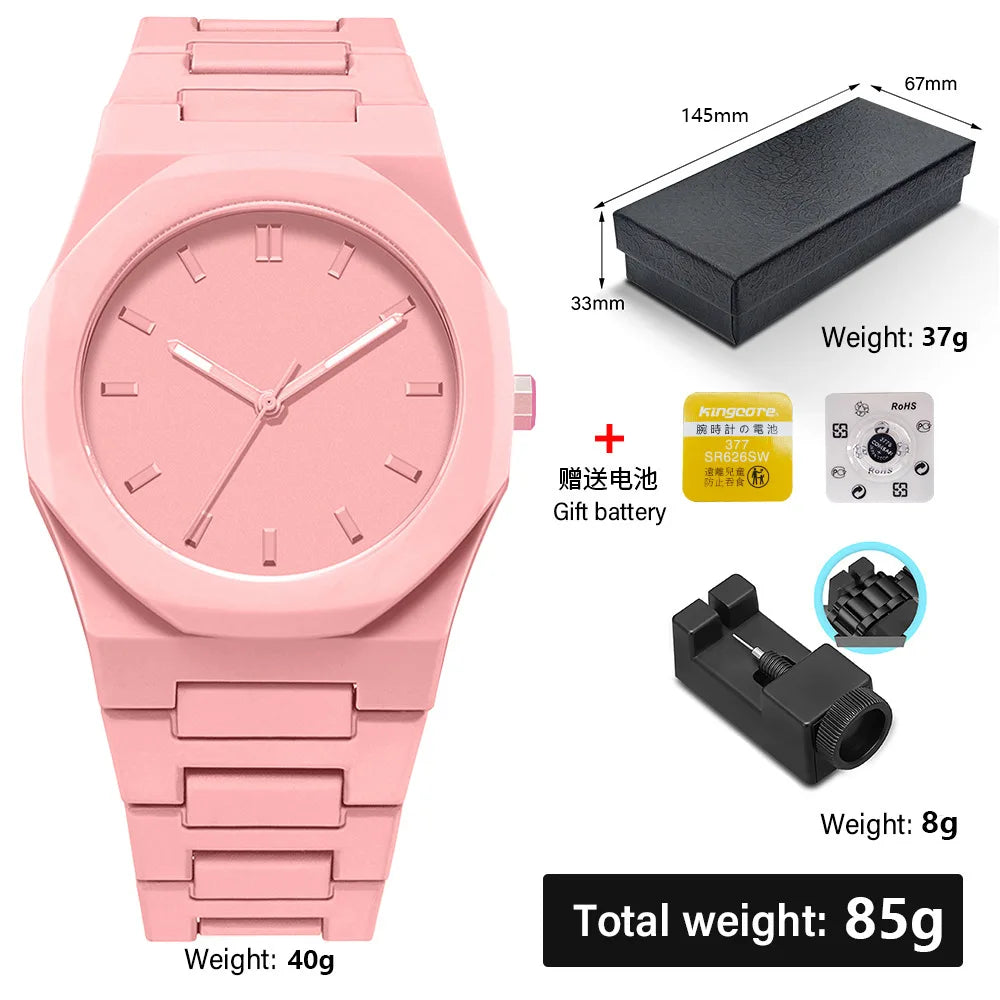 Montre à quartz minimaliste pour homme, décontractée, légère, bracelet en plastique, étanche, sport, affaires, horloge créative