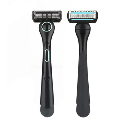 Rasoir pour homme à cinq lames élastiques, doubles bandes hydratantes, lame de coupe lisse, manche magnétique 