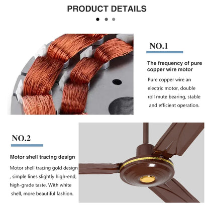 Ventilateur de plafond industriel de luxe Homestead à 3 pales, 56 pouces, 1400 mm, 65 W, refroidissement par air, Oman, Ghana, Afrique 
