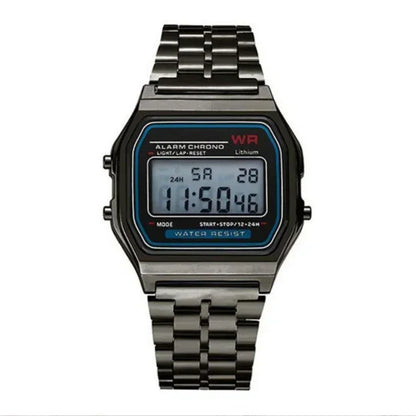 Montres électroniques carrées rétro à affichage numérique pour femmes et hommes, montres de luxe en or rose et argent pour dames 
