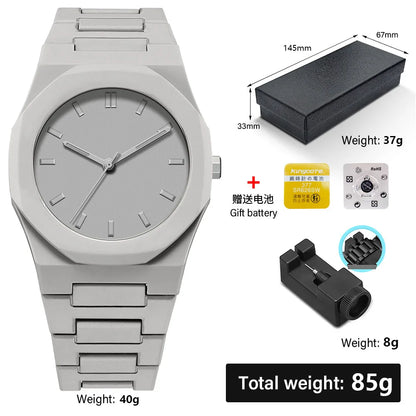 Montre à quartz minimaliste pour homme, décontractée, légère, bracelet en plastique, étanche, sport, affaires, horloge créative 