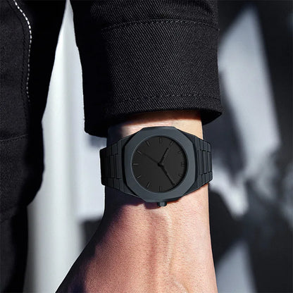 Montre à quartz minimaliste pour homme, décontractée, légère, bracelet en plastique, étanche, sport, affaires, horloge créative 