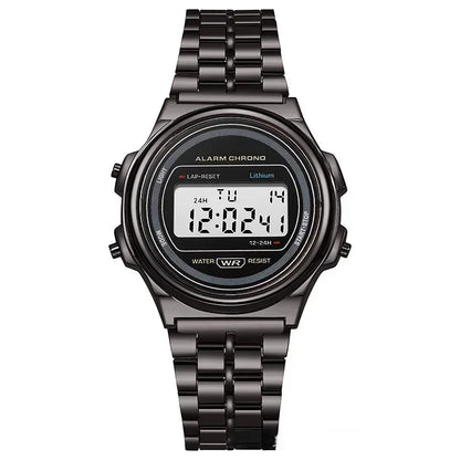 Montres électroniques carrées rétro à affichage numérique pour femmes et hommes, montres de luxe en or rose et argent pour dames 