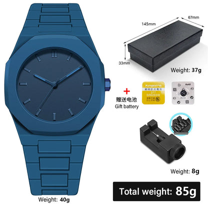 Montre à quartz minimaliste pour homme, décontractée, légère, bracelet en plastique, étanche, sport, affaires, horloge créative 
