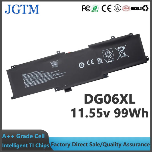 Batterie de remplacement pour ordinateur portable HP Omen X 17-AP000NA AP000NG AP000NJ AP000NB AP000ND AP000NE AP000NF DG06XL 11,55 V 99 Wh 8 572 mAh 