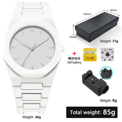 Montre à quartz minimaliste pour homme, décontractée, légère, bracelet en plastique, étanche, sport, affaires, horloge créative 